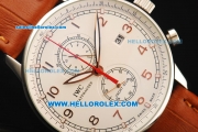 IWC Portuguese Yacht Club Chronograph Miyota Quartz Movement Steel Case with White Dial and Rose Gold Markers