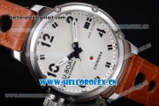 U-Boat Chimera Automatic Asia ST25 Automatic Steel Case White Dial Arabic Number Markers and Brown Leather Strap