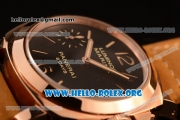 Panerai Luminor Marina 8 Days Asia Automatic Rose Gold Case with Black Dial and Brown Leather Strap PAM00511
