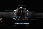 Tag Heuer Carrera Swiss Valjoux 7750 Automatic Movement Black Bezel with Black Dial and Silver Stick Markers