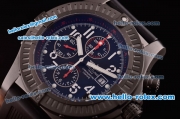 Breitling Super Avenger Chrono Swiss Valjoux 7750 Automatic PVD Case with Black Dial and Black Rubber Strap - 1:1 Original