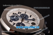 Audemars Piguet Royal Oak Offshore Navy Chronograph Swiss Valjoux 7750 Automatic Steel Case with Blue Rubber Strap White Dial and Blue Markers (JF)