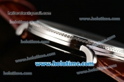Patek Philippe Calatrava Miyota Quartz Steel Case with Silver Stick Markers and Brown Dial