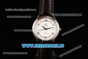 Omega De Ville Prestige Co-Axial Clone Omega Calibre 2500 Automatic Movement Steel White Dial and Roman Numeral Markers Leather Strap (YF)