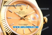 Rolex Day-Date II Clone Rolex 3135 Automatic Yellow Gold Case/Bracelet with Yellow Gold Dial and Stick Markers (BP)