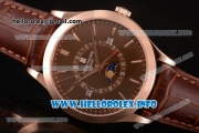 Patek Philippe Grand Complications Perpetual Calendar Miyota Quartz Rose Gold Case with Brown Dial and Rose Gold Stick Markers