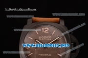 Panerai Luminor Marina 1950 3 Days PAM 386 Clone P.9000 Automatic PVD Case with Brown Dial and Brown Leather Strap - 1:1 Original (SF)