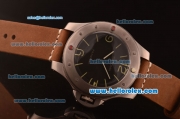 Panerai Radiomir Swiss ETA 6497 Manual Winding Titanium Case with Black Dial and Dark Brown Leather Strap-1:1 Original