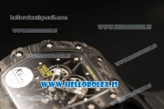 Richard Mille RM35-02 Carbon Fiber With Red Crown Miyota 9015 Movement 1:1 Clone Black Rubber