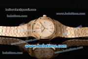 Audemars Piguet Royal Oak Swiss ETA 2824 Automatic Full Yellow Gold with Gold Sitck Markers and White Dial - 1:1 Original