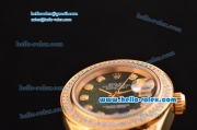 Rolex Datejust Lady 2813 Automatic Gold Case with Grey MOP Dial and Diamond Bezel ETA Coating