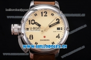 U-Boat Chimera Automatic Asia ST25 Automatic Steel Case White Dial Brown Leather Strap and Arabic Number Markers