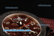 Hublot Big Bang Swiss Valjoux 7750 Automatic Movement PVD Case with Ceramic Bezel and Brown Rubber Strap - 1:1 Original