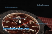 Hublot Big Bang Swiss Valjoux 7750 Automatic Movement PVD Case with Ceramic Bezel and Brown Rubber Strap - 1:1 Original