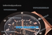 Hublot Classic Fusion Asia 6497 Manual Winding Rose Gold Case with Skeleton Dial PVD Bezel and Stick Markers