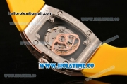 Richard Mille RM007 Miyota 6T51 Automatic Steel Case with Diamonds Dial and Yellow Rubber Strap