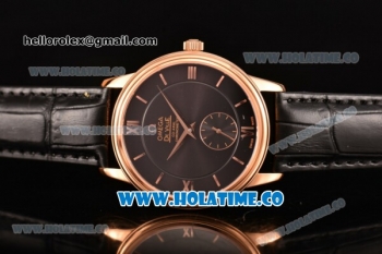 Omega De Ville Co-Axial Asia Automatic Rose Gold Case with Black Dial and Roman Numeral/Stick Markers