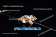 Audemars Piguet Millenary Miyota 9015 Automatic Rose Gold Case White Dial With Roman Numeral Markers Black Leather Strap