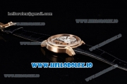 Audemars Piguet Millenary Miyota 9015 Automatic Rose Gold Case White Dial With Roman Numeral Markers Black Leather Strap