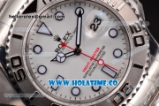 Rolex Yacht-Master Swiss ETA 2836 Automatic Full Steel with White Dial and Dot Markers -1:1 Original (JF)