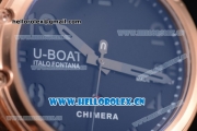 U-Boat Chimera Automatic Asia ST25 Automatic Rose Gold Case Black Dial Black Leather Strap and Arabic Number Markers