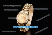 Rolex Datejust Swiss ETA 2671 Automatic Yellow Gold Case with Yellow Gold Dial Roman Numeral Markers and Yellow Gold Bracelet (BP)