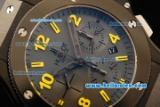 Hublot Big Bang Chronograph Swiss Valjoux 7750 Automatic Movement PVD Case and Bezel with Yellow Markers