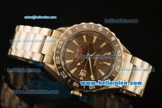 Omega Seamaster GMT Asia 2813 Automatic Full Steel with Brown stripe Dial and SS Strap