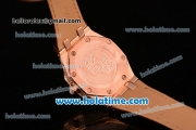 Audemars Piguet Royal Oak Lady Miyota OS2035 Quartz Rose Gold/Diamond Case with Brown Leather Bracelet and Brown Dial (EF)