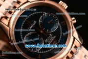 Omega De Ville Co-Axial Chronograph VK Quartz Movement Rose Gold Case and Strap with Blue Dial