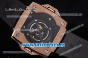 Hublot Masterpiece MP 08 Antikythera Sunmoon Asia 2813 Automatic Rose Gold Case Skeleton Dial Stick Markers and Brown Leather Strap