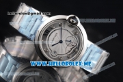 Cartier Ballon Bleu De Large Asia 2813 Automatic Stainless Steel Case/Bracelet with Silver Dial and Diamonds Markers