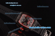 Richard Mille RM011 Swiss Valjoux 7750-SHG Automatic PVD Case with Black Rubber Strap and Skeleton Dial Numeral Markers