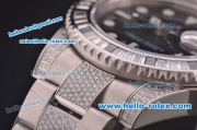 Rolex GMT-Master II Swiss ETA 2836 Automatic Diamond Bezel with Black Dial and Diamond Bracelet