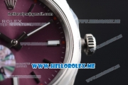Rolex Oyster Perpetual Air King Clone Rolex 3132 Automatic Stainless Steel Case/Bracelet with Red Grape Dial and Stick Markers - 1:1 Original (JF)