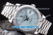 Rolex Day-Date II Swiss ETA 2836 Automatic Stainless Steel Case/Bracelet with Light Blue Dial and Stick Markers (BP)