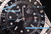 Rolex GMT Master Vintage Asia 2813 Automatic Full Steel with PVD Bezel and Black Dial