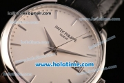 Patek Philippe Calatrava Swiss ETA 2824 Automatic Steel Case with White Dial and Stick Markers