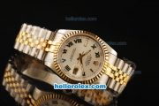 Rolex Datejust Automatic Movement ETA Coating Case with Gold Bezel and Two Tone Strap-36mm