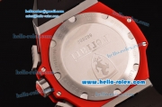 Hublot King Power Ferrari Chrono Miyota OS20 Quartz Steel Case with Red Rubber Strap Pink Dial