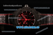 Hublot King Power Chrono Swiss Valjoux 7750 Automatic PVD Case with Black Dial and Red Stick Markers