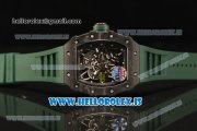 Richard Mille RM35-02 Carbon Fiber With Miyota 9015 Movement 1:1 Clone Green Rubber