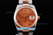 Rolex Datejust Oyster Perpetual Automatic Two Tone with Rose Gold Bezel,Khaki Dial and Number Marking-Small Calendar