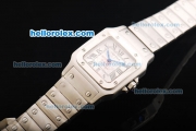 Cartier Santos Swiss ETA 2671 Automatic Movement Full Steel with White Dial and Black Roman Numeral Markers-Lady Model