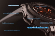 Hublot Big Bang Swiss Valjoux 7750 Automatic Carbon Fiber Case with Black Dial and Orange Markers