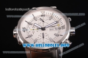 IWC Aquatimer Chrono Swiss Valjoux 7750 Automatic Full Steel with White Dial and Stick Markers