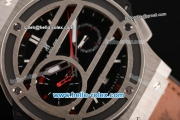 Hublot Chukker Bang Chrono Swiss Valjoux 7750-DD Automatic Steel Case with Black Dial and Brown Leather Strap