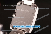 Cartier Tank Anglaise Miyota Quartz Stainless Steel Case/Bracelet Stick Markers and Sliver Dial