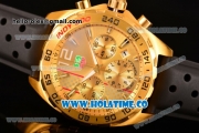 Tag Heuer Formula 1 Miyota OS20 Quartz Yellow Gold Casd with White Stick Markers and Black Rubber Strap