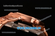 Audemars Piguet Royal Oak 33MM Miyota Quartz Rose Gold Case/Bracelet with Blue Dial and Stick Markers (EF)